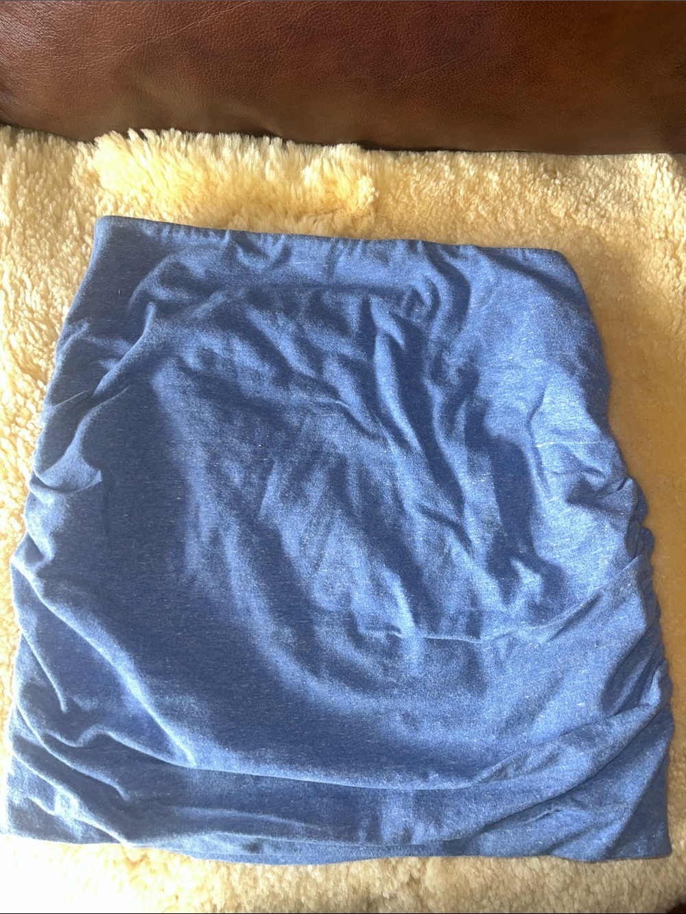 Synergy Organic Cotton XS Classic Blue Ruched Stretch Mini Skirt